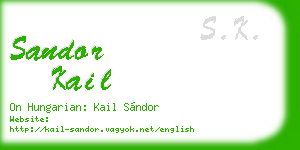 sandor kail business card